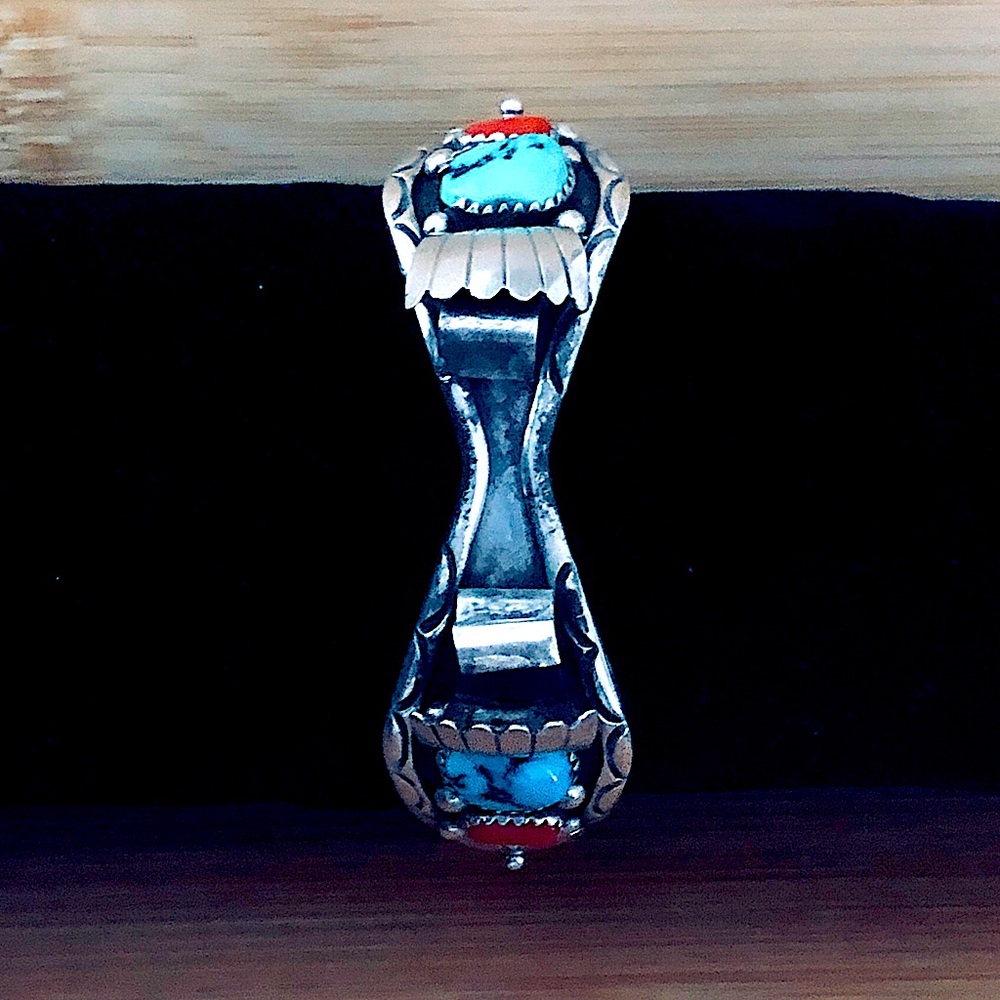 $235  Watch Cuff Vintage Navajo Signed Southwest Sterling Marked RB STERLING - Picture 9 of 11